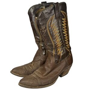 Cowtown Mens Western Cowboy Boots Brown Leather Size 10 D Pointed Toe